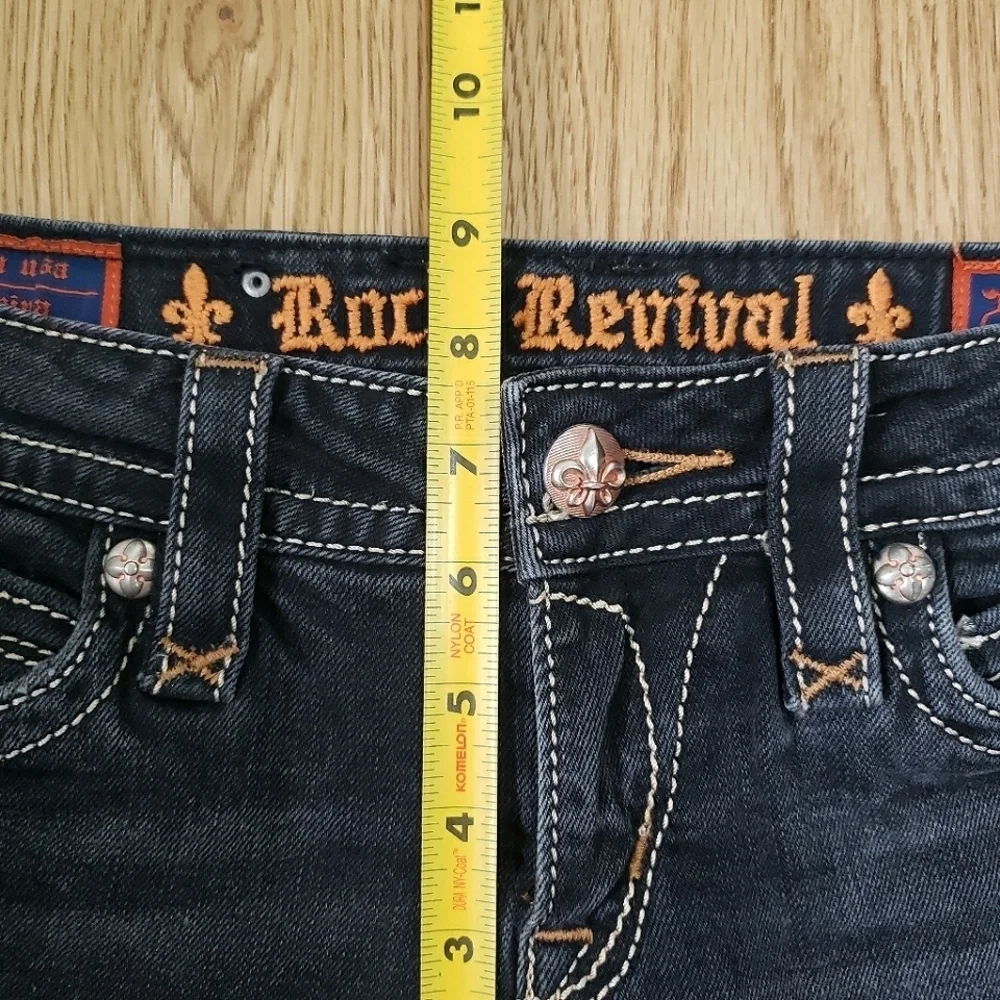 Rock Revival Trina Skinny Low Rise Jeans in Washed Black size 28 - Picture 6 of 11